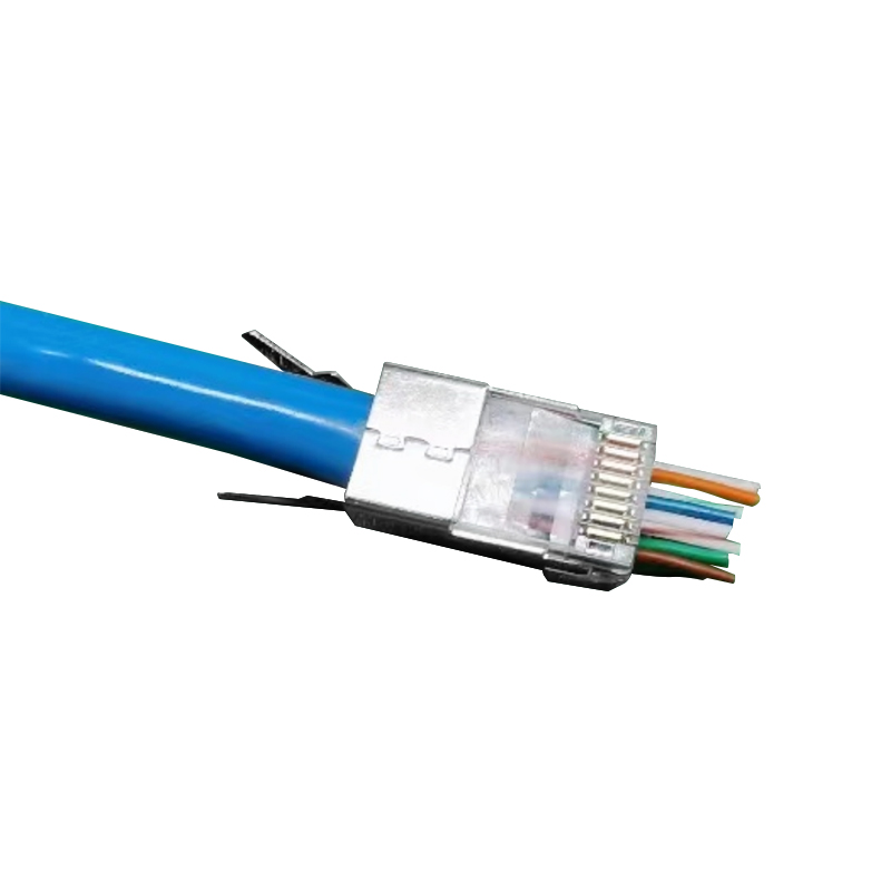 CAT6A CAT7 FTP 8P8C RJ45 모듈 식 플러그 패스를 통과합니다