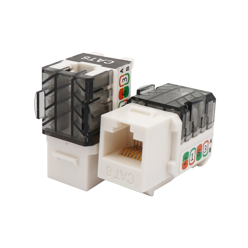 CAT6 UTP 슬림 유형 90도 펀치 다운 키스톤 잭